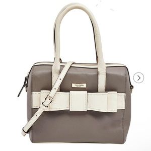 Kate Spade Alice Court Kaiya Satchel - Grey/Off White Leather